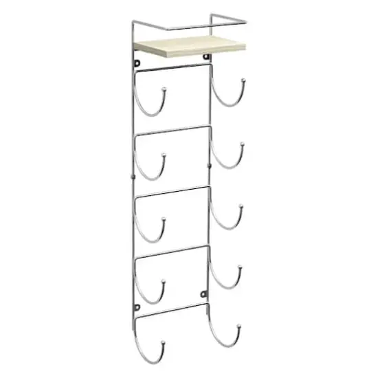 Sorbus Wall Mounted Towel Rack with Shelf Silver {1}