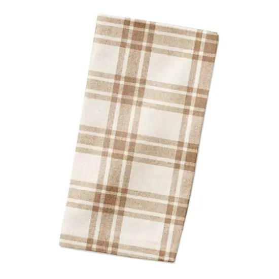 Orange Plaid Cotton Twill Napkin {3}