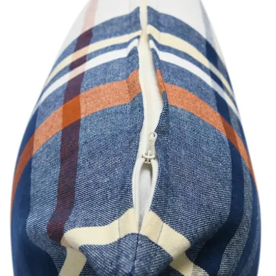 20'' Square Plaid Cotton Pillow Cover {5}