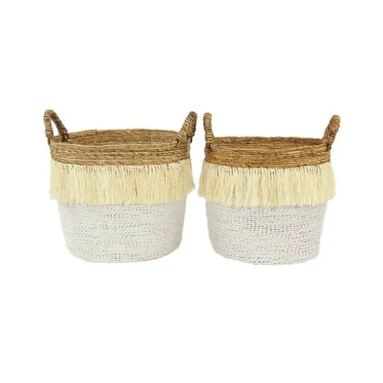 CosmoLiving by Cosmopolitan White Sea Grass Eclectic Storage Basket Set {3}