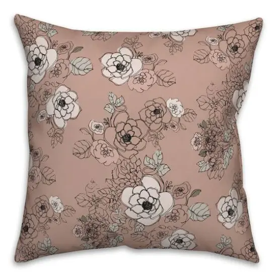 Intricate Floral Throw Pillow Pink {4}