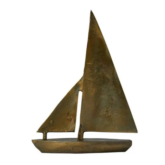 Hello Honey&reg; 19" Antique Brass Decorative Aluminum Sail Boat {1}