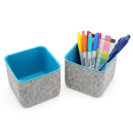 Welaxy Felt 2 Piece Storage Cubes Turquoise {1}