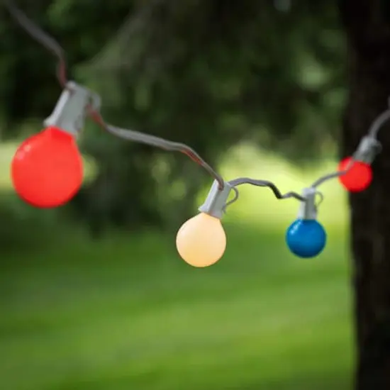 10ct. Red, White & Blue Christmas G40 Globe Lights {6}