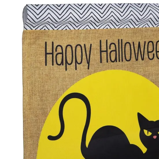 18" x 12.5" Black Cat Happy Halloween Outdoor Garden Flag {5}