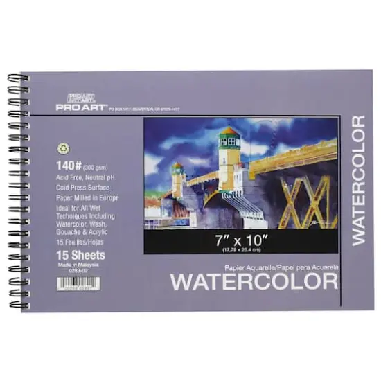 Pro Art&reg; 140# Wirebound Watercolor Pad {1}