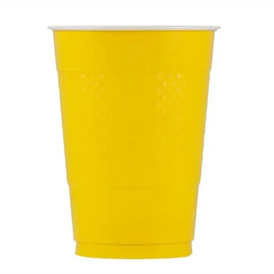 JAM Paper 16oz. Plastic Party Cups, 20ct. Yellow {3}