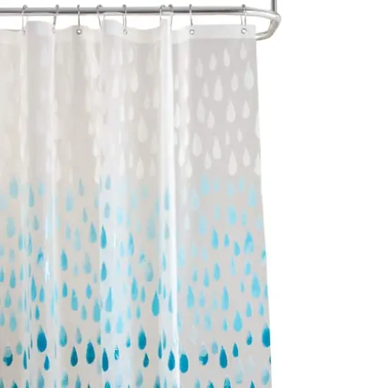 Bath Bliss Ombre Raindrop Design PEVA Shower Curtain {1}