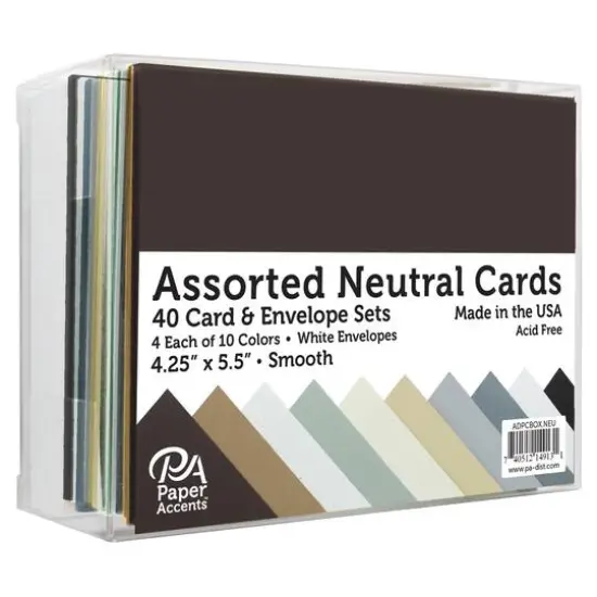 PA Paper&trade; Accents Smooth Neutral Card & Envelope Set, 4.25" x 5.5" {1}