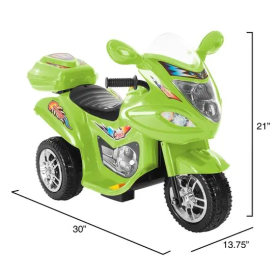 Toy Time Ride-On 3 Wheel Motorcycle Green {4}