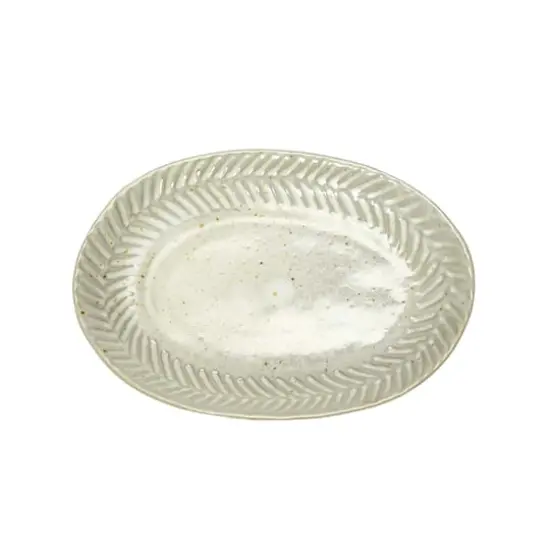 Hello Honey&reg; White Reactive Glaze Debossed Stoneware Plate Set {3}