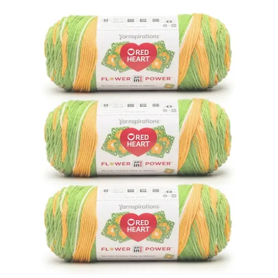 3 Pack Red Heart&reg; All In One Flower Power&trade; Yarn What In Carnation {1}