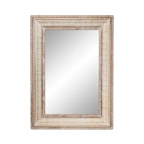 43" Brown Farmhouse Metal Wall Mirror {7}