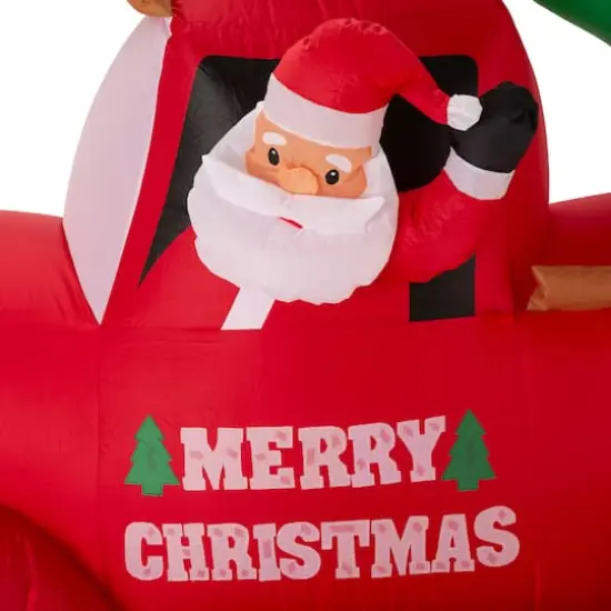 Glitzhome&reg; 7ft. Inflatable Santa Claus On Truck {8}