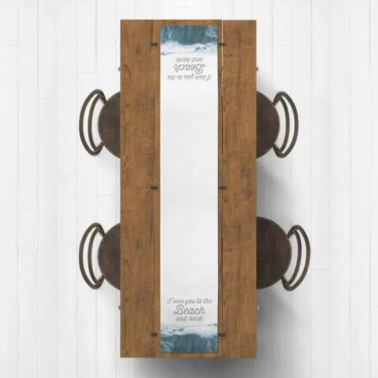 To The Beach And Back Indoor/Outdoor Table Runner Gray {3}