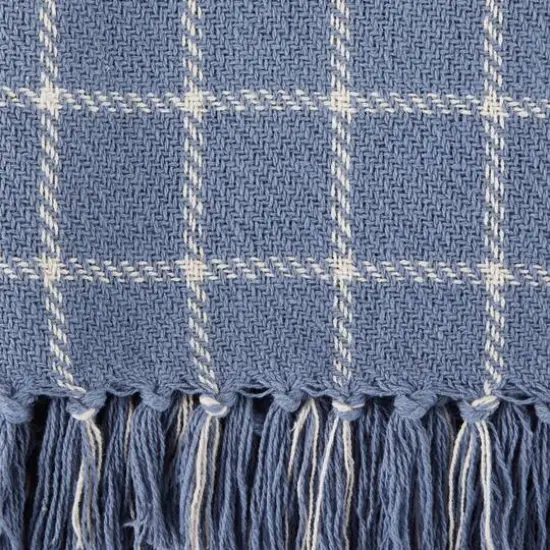 DII&reg; Checked Plaid Throw Stonewash Blue {5}