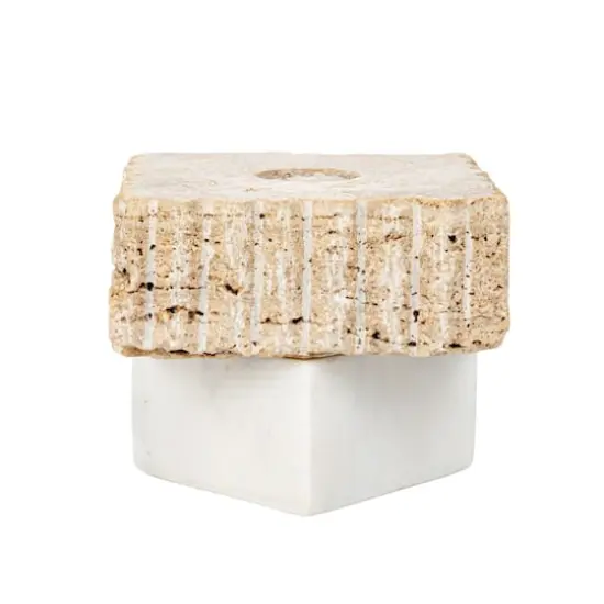 Hello Honey&reg; 3.25" Decorative Marble & Travertine Candle Holder {6}