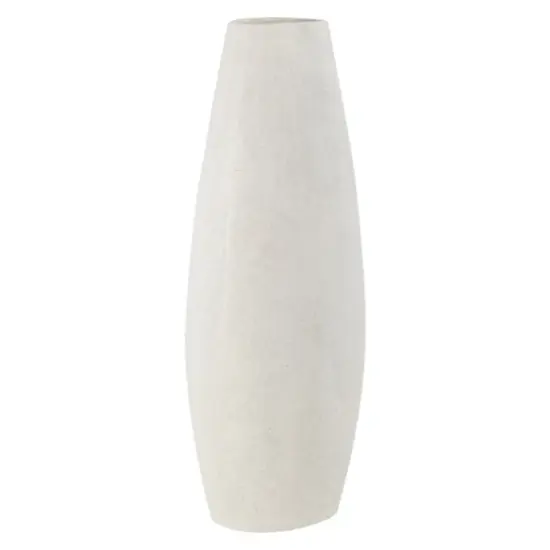 White Polystone Boho Style Vase, 25" x 9" x 8" {7}