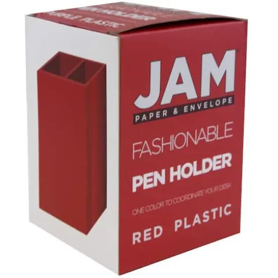 JAM Paper Plastic Pen Holder Red {7}
