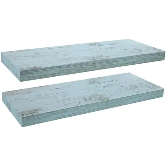 Sorbus 23.7" Extra Long Decorative Floating Shelves, 2ct. Rustic Blue {5}