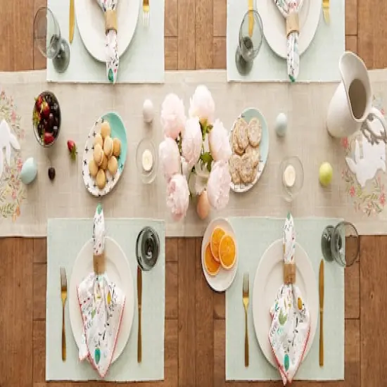 DII&reg; Misty Blue Dobby Dots Rib Placemat (Set of 6) {8}