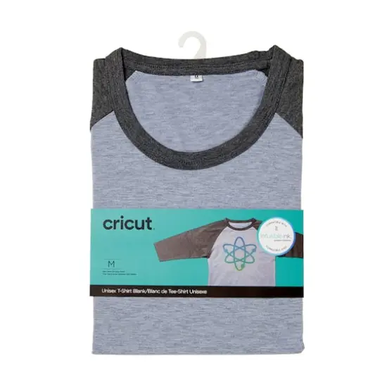 Cricut&reg; Unisex Adult Raglan Sleeve T-Shirt Blank Dark Heathered Gray {1}
