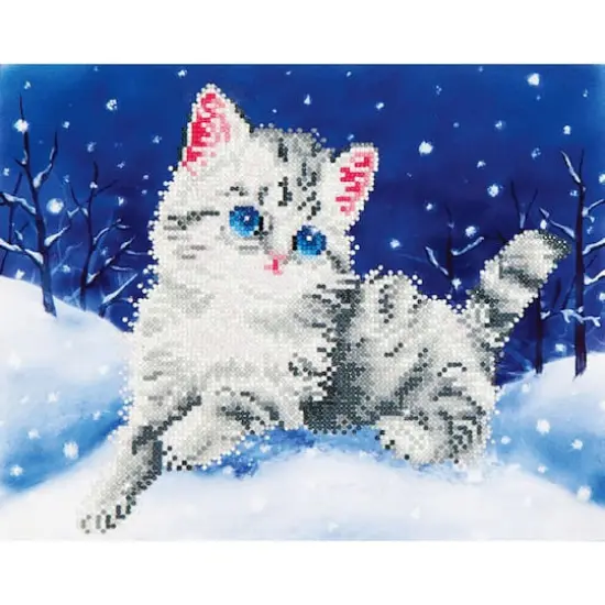 Diamond Dotz® Kitten In The Snow Diamond Painting Artwork Kit {1}