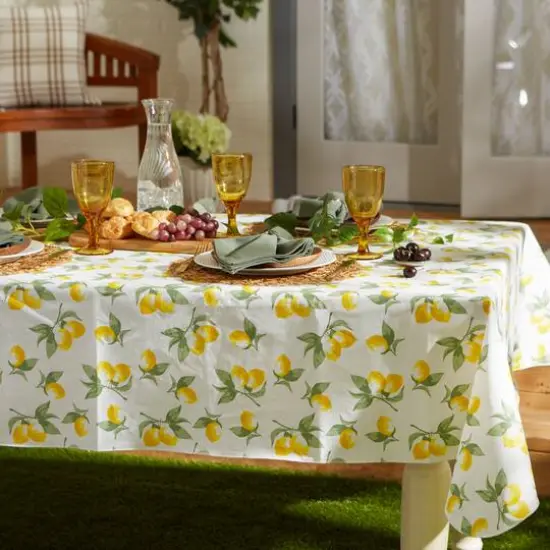 Summer Lemons Vinyl Tablecloth 60" x 102" {5}