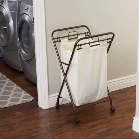 Household Essentials Rolling Laundry Hamper {10}