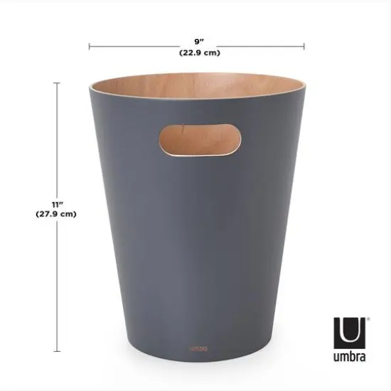 Umbra 2gal. Woodrow Trash Can Charcoal {5}