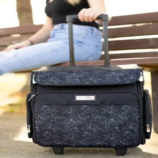 Everything Mary Black & White Rolling Craft Bag {9}