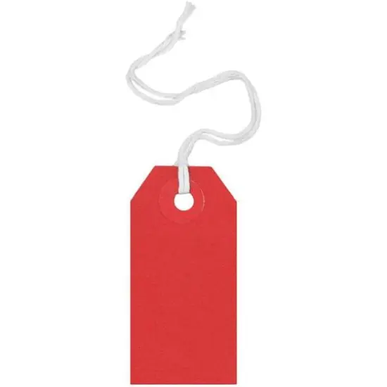 JAM Paper Tiny Gift Tags with String, 100ct. Red {1}