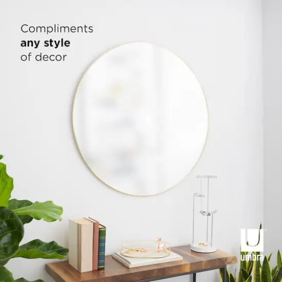 Umbra 34" Brass Hubba Round Wall Mirror {3}