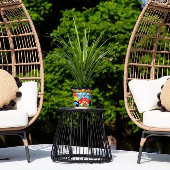 7" Handmade Mexican Talavera Ceramic Planter {8}