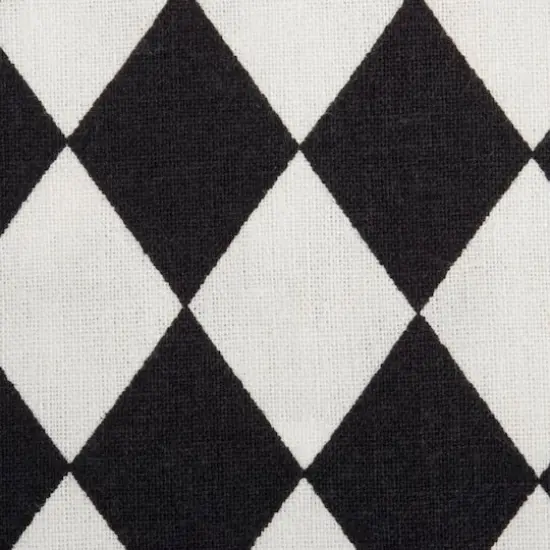 Black and Cream Harlequin Print Table Runner 14" x 108" {5}