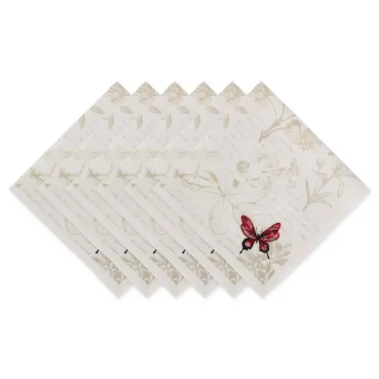 Botanical Butterfly Embroidered Napkin Set, 6ct. {1}