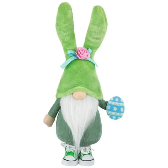 15" Green Gnome with Bunny Ears Easter Figure {1}