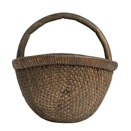 Hello Honey&reg; 14" Brown Antique Finish Hand-Woven Wicker Basket {10}