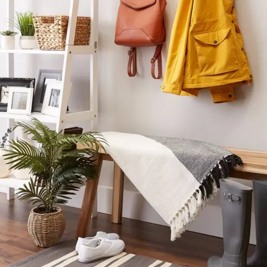 DII&reg; Black Four Square Woven Throw {8}