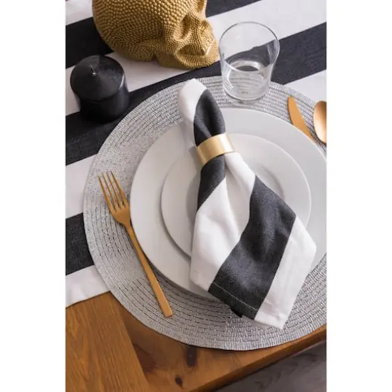 Black/White Dobby Stripe Napkin, 6ct. {3}