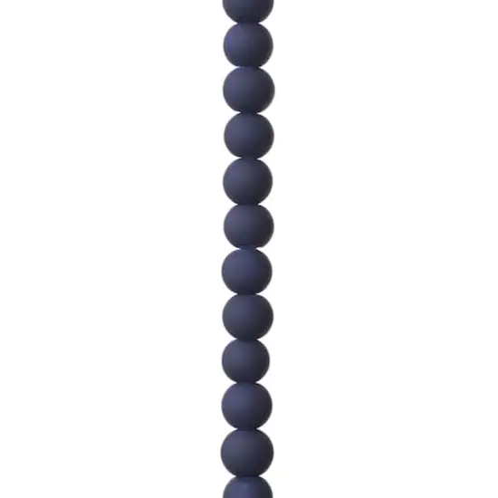 Blue Rubber Coated Glass Round Beads, 8mm by Bead Landing&trade; {1}