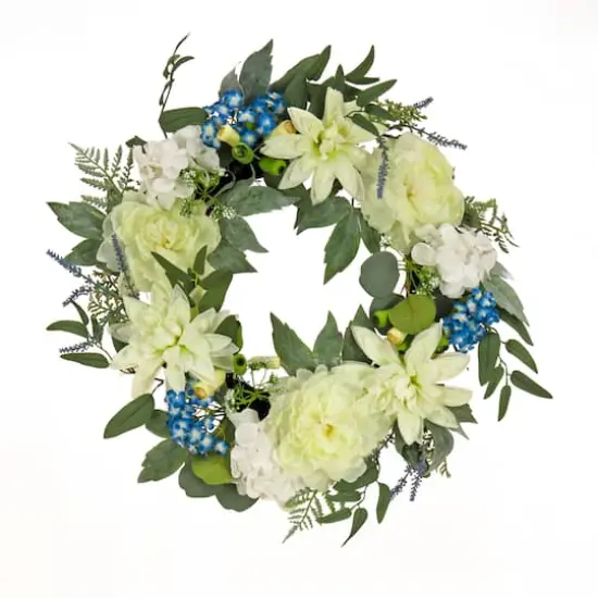 24" Dahlia, Peony, & Hydrangea Wreath {1}