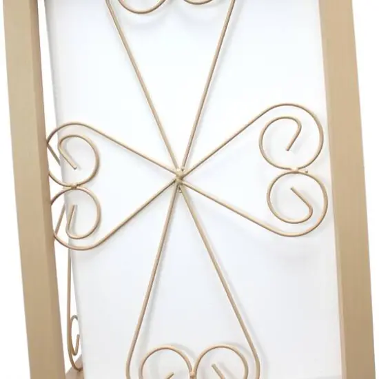 Simple Designs&trade; Floor Lamp Storage Shelf and Wine Rack with Linen Shade Tan {10}