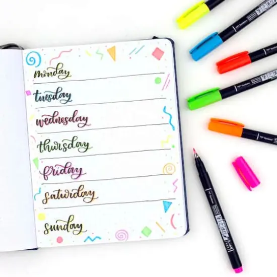 Tombow Fudenosuke 6 Neon Color Brush Pen Set {6}