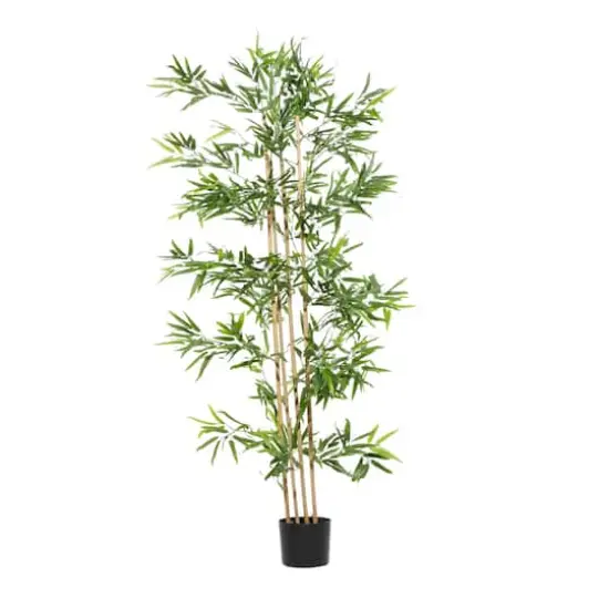 Artificial Bamboo Plants Indoor, 77", Green {7}