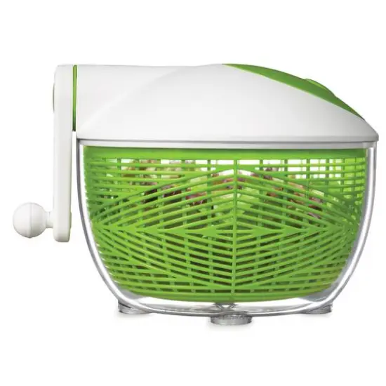 Starfrit 5qt. Green & White Salad Spinner {4}