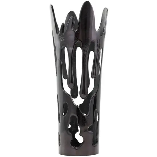 Black Contemporary Aluminum Drip Vase Set {5}