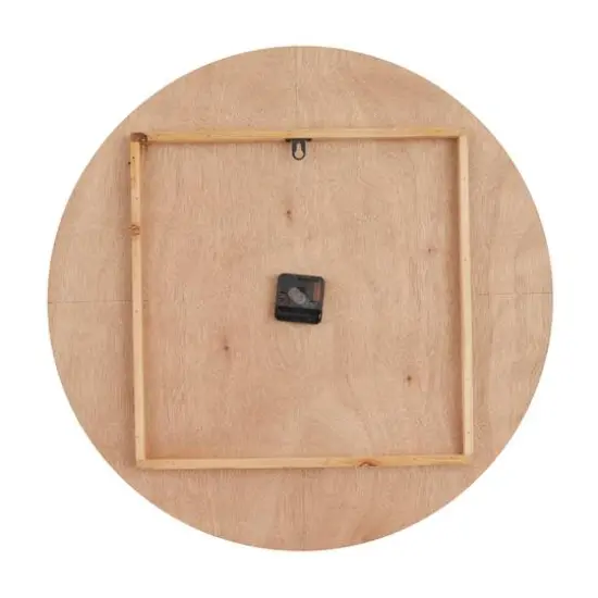 Brown MDF Contemporary Wall Clock, 24" x 24" x 2" {6}