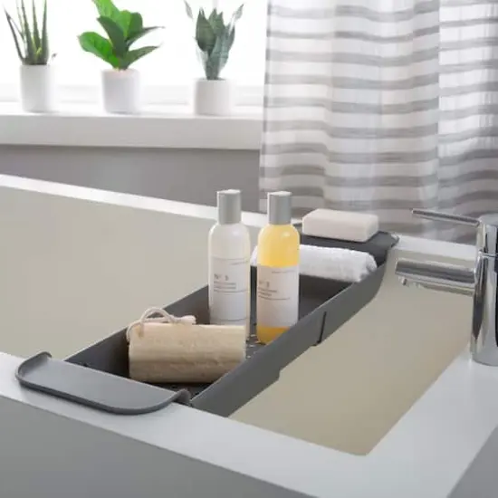 Bath Bliss Gray Expandable Non-Slip Bathtub Caddy {5}