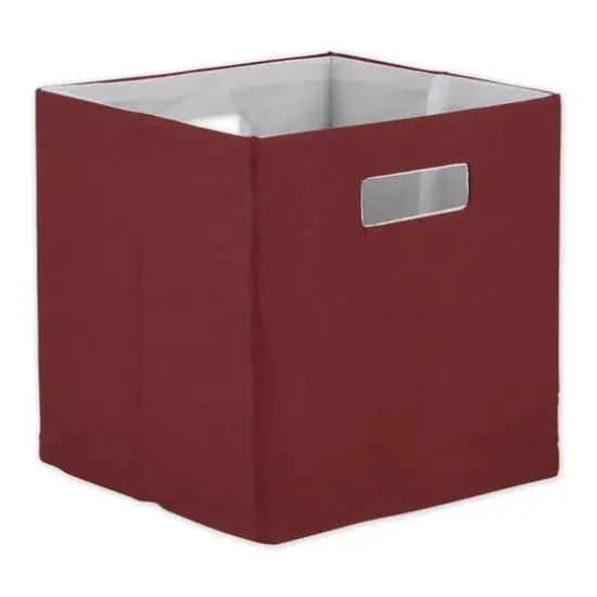 DII&reg; 13" Polyester Solid Storage Cube Barn Red {1}